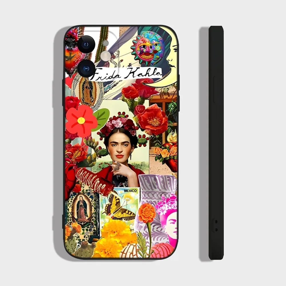 F-FridaS Kahlos Paintings Phone Case For iPhone 15,14,13,12,11 Plus,Pro,Max,XR,XS,X,7,8 Plus,SE,Mini Silicone Soft