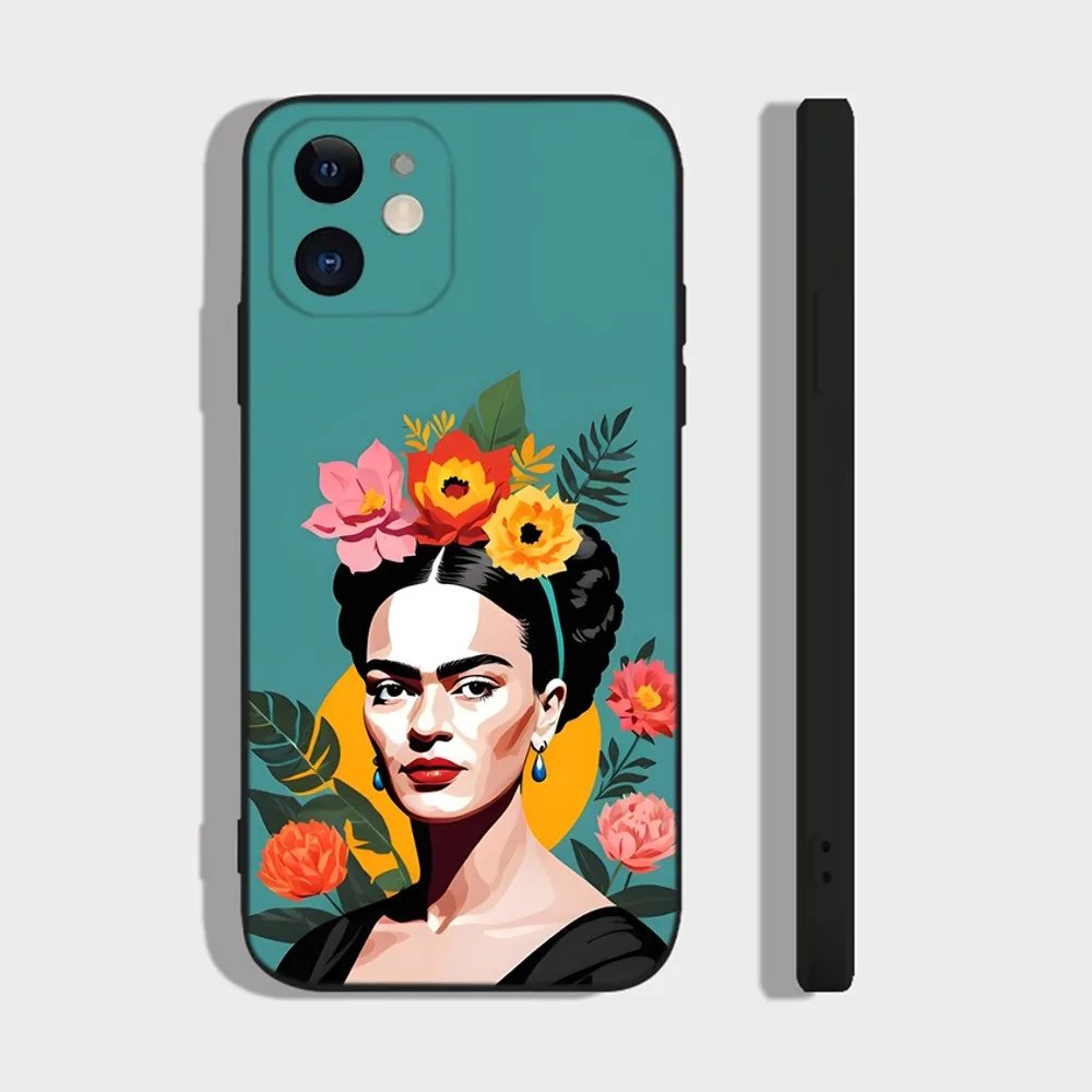F-FridaS Kahlos Paintings Phone Case For iPhone 15,14,13,12,11 Plus,Pro,Max,XR,XS,X,7,8 Plus,SE,Mini Silicone Soft