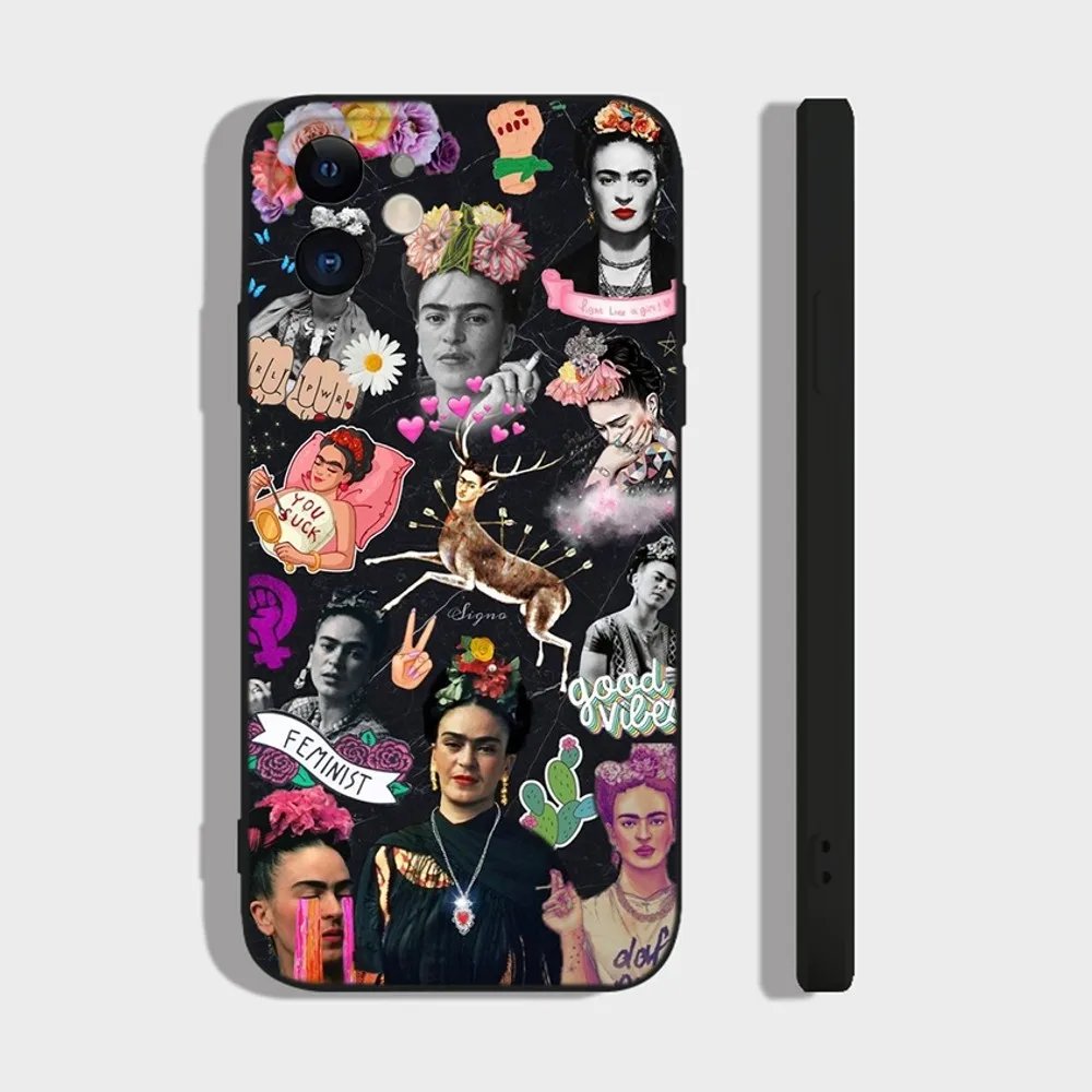 F-FridaS Kahlos Paintings Phone Case For iPhone 15,14,13,12,11 Plus,Pro,Max,XR,XS,X,7,8 Plus,SE,Mini Silicone Soft