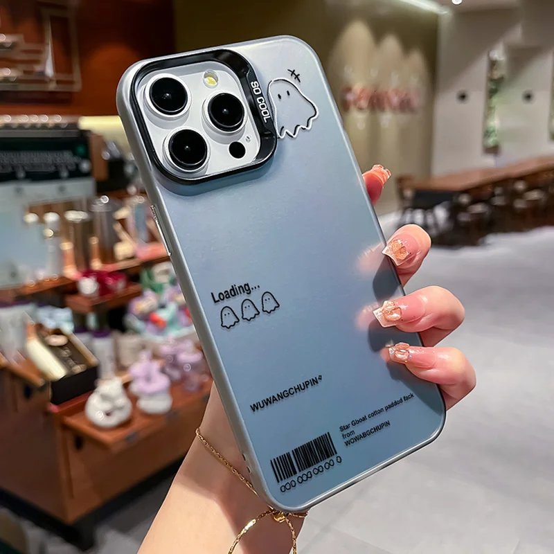 English Ghost Plating Phone Case For IPhone11 12 13 14 15 ProMax X XR XS 7/8Plus Simple All-inclusive Anti-drop Protective Case
