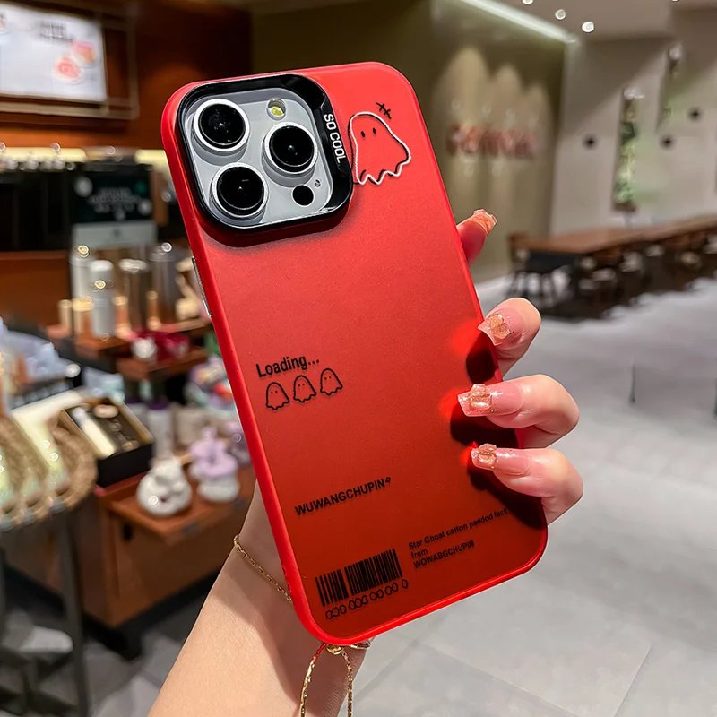English Ghost Plating Phone Case For IPhone11 12 13 14 15 ProMax X XR XS 7/8Plus Simple All-inclusive Anti-drop Protective Case