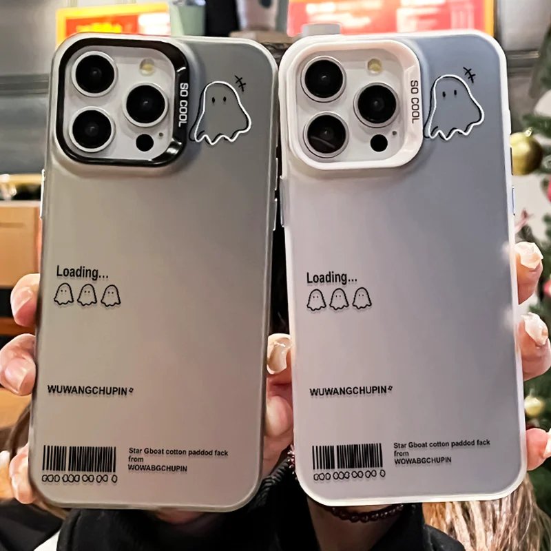 English Ghost Plating Phone Case For IPhone11 12 13 14 15 ProMax X XR XS 7/8Plus Simple All-inclusive Anti-drop Protective Case