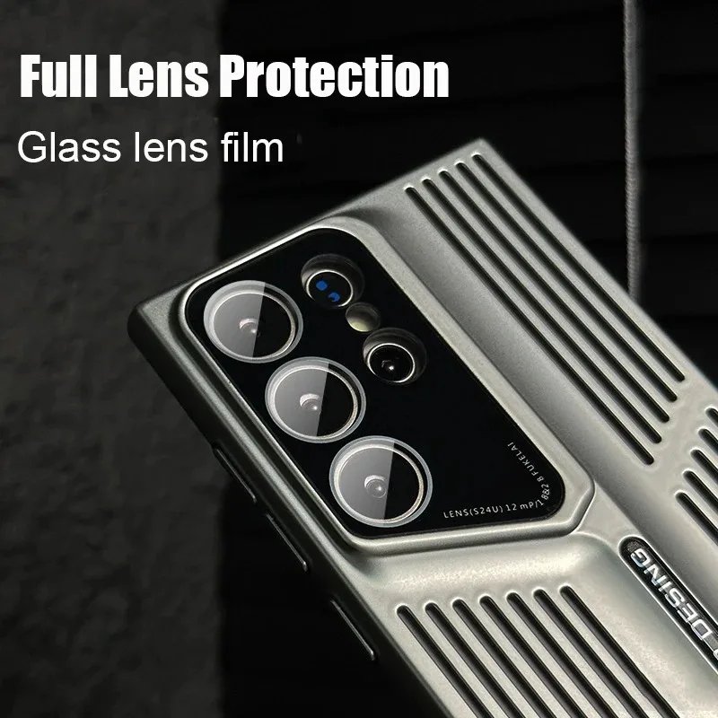 New Arrival Heat Dissipation Phone Case For Samsung S24 Ultra S23 S22 With Camera Lens Protector Matte Shell PC Hard Cover