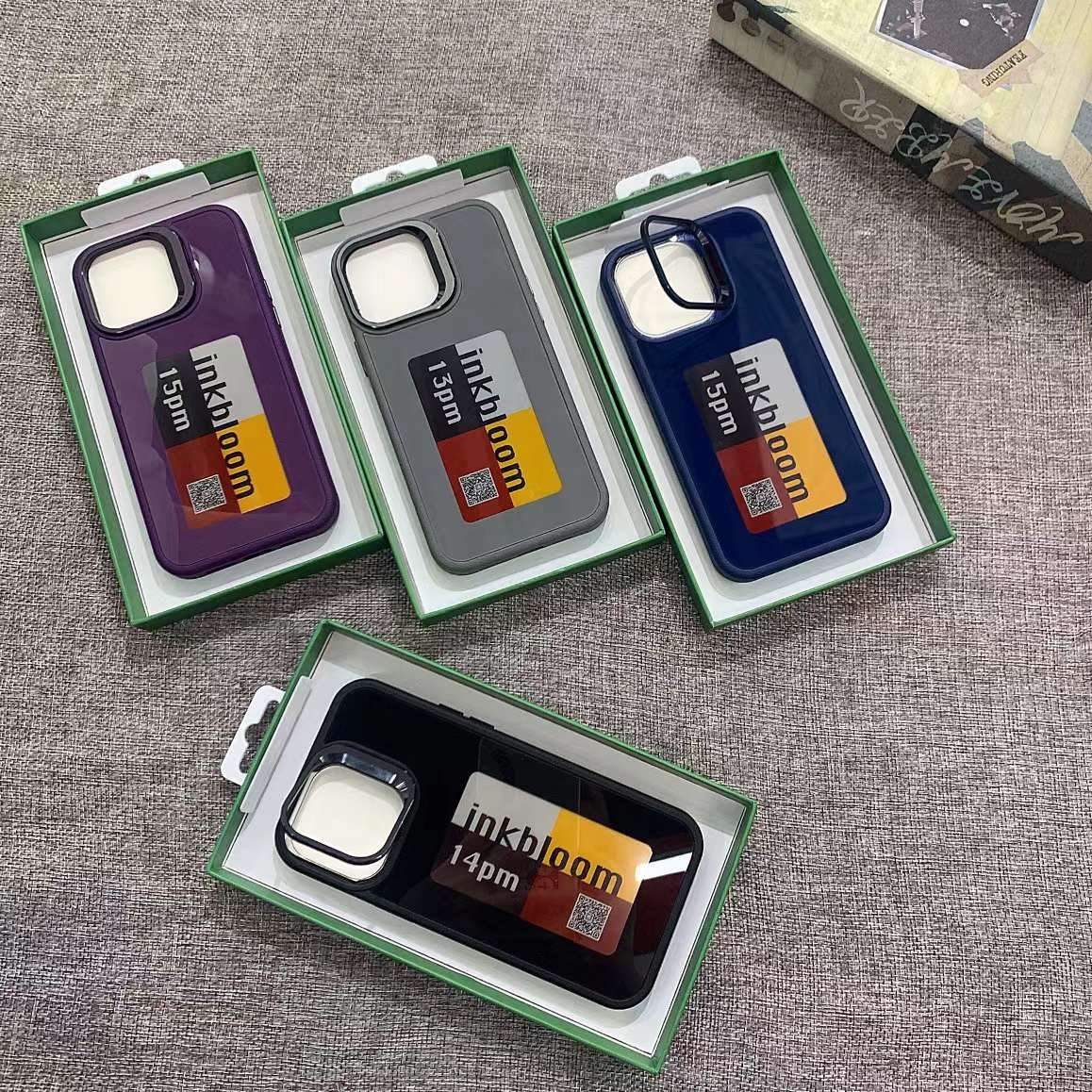 trendy product 2024 new arrival camera kickstand smart DIY NFC E ink screen Display mobile phone case for iphone 15 pro max 1413