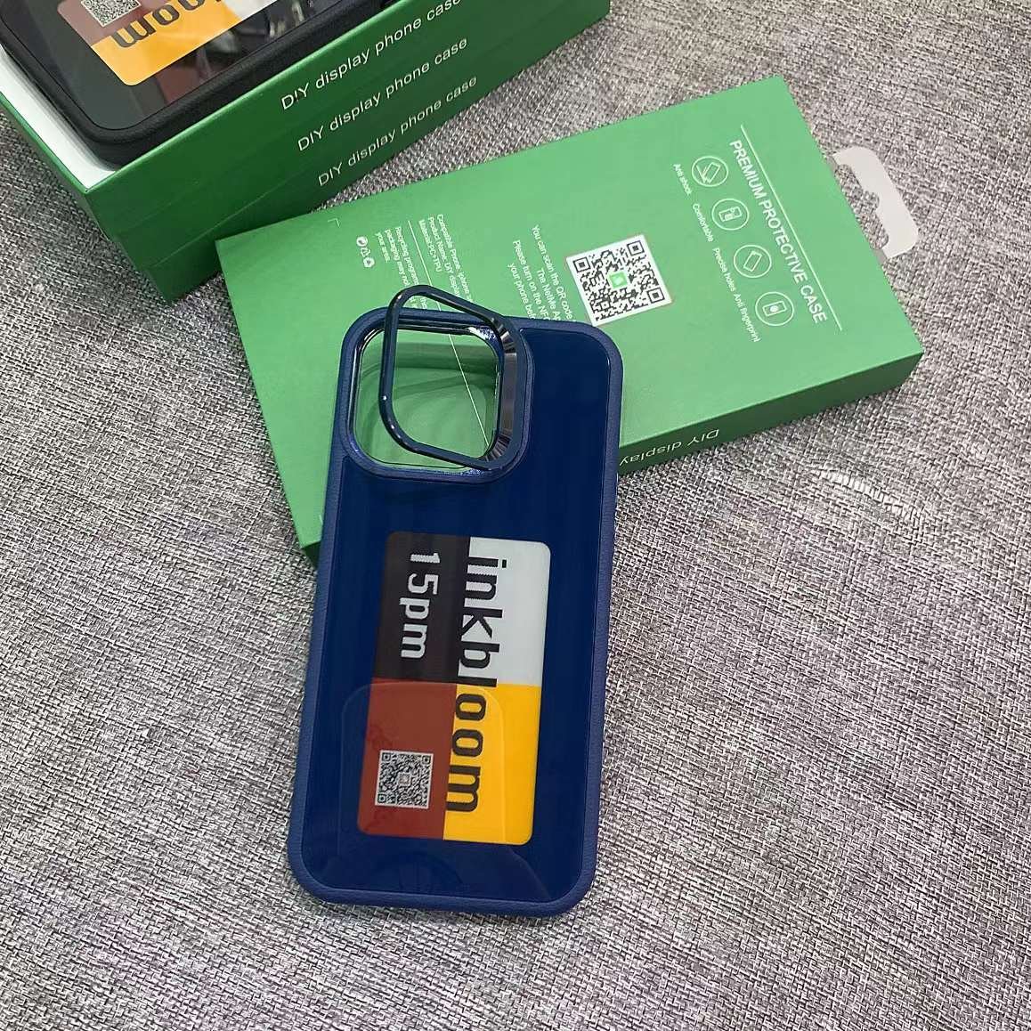 trendy product 2024 new arrival camera kickstand smart DIY NFC E ink screen Display mobile phone case for iphone 15 pro max 1413