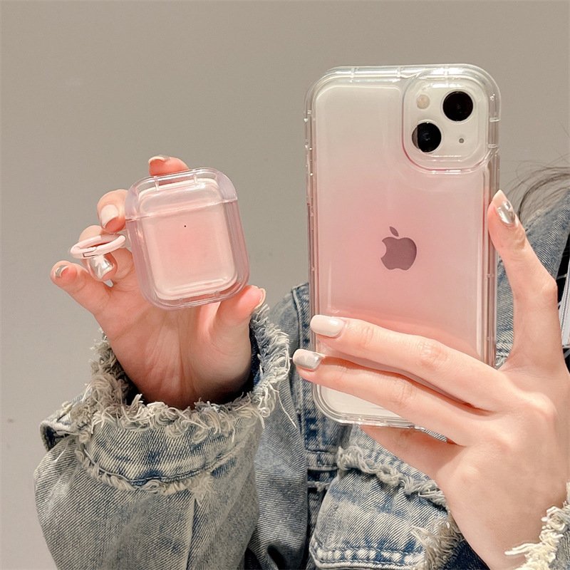 Transparent Clear Mobile Phone Case With Earphone Case For Airpods Pro2 3 iPhone 15 Max 14 13 11 12 plus Case Set Custom Design