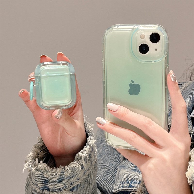 Transparent Clear Mobile Phone Case With Earphone Case For Airpods Pro2 3 iPhone 15 Max 14 13 11 12 plus Case Set Custom Design