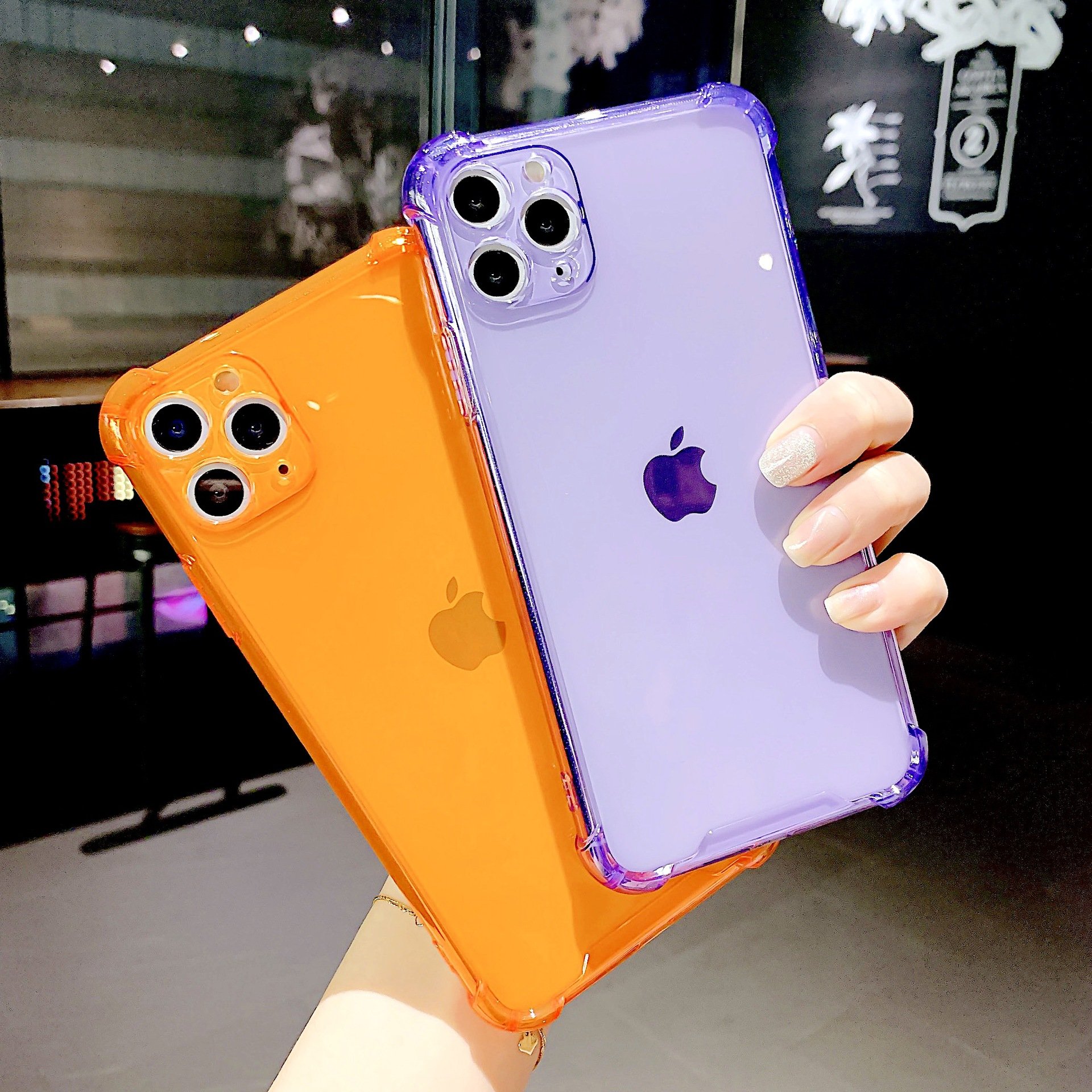 Fluorescent Neon Blue Phone Case for iPhone 16 15 14 13 12 11 Pro Max Mini Xr Xs Max Fundas