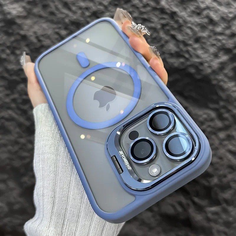 Wholesale New Arrival Lens Holder Transparent Acrylic Mobile Phone Cases For iPhone 15 14 13 12 11 Pro Max Magnetic Cover Fundas