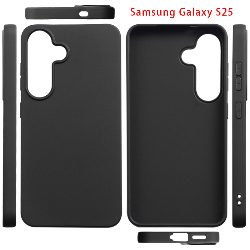 Matte Silicone Phone Case For Samsung Galaxy S25 Ultra Black Soft TPU Back Cover Mobile Phone Cases