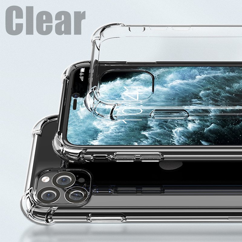 High Quality Ultra Thin Shockproof Clear Tpu Phone Case For iPhone 16 15 14 13 12 11 Pro Max X XS XR 7 8 Plus SE