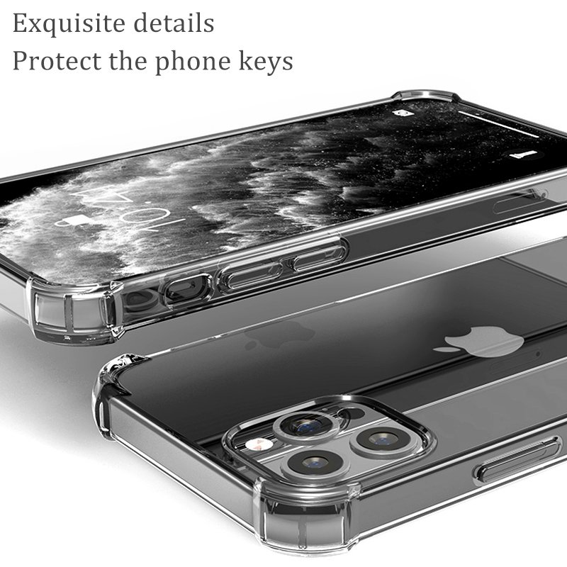 High Quality Ultra Thin Shockproof Clear Tpu Phone Case For iPhone 16 15 14 13 12 11 Pro Max X XS XR 7 8 Plus SE