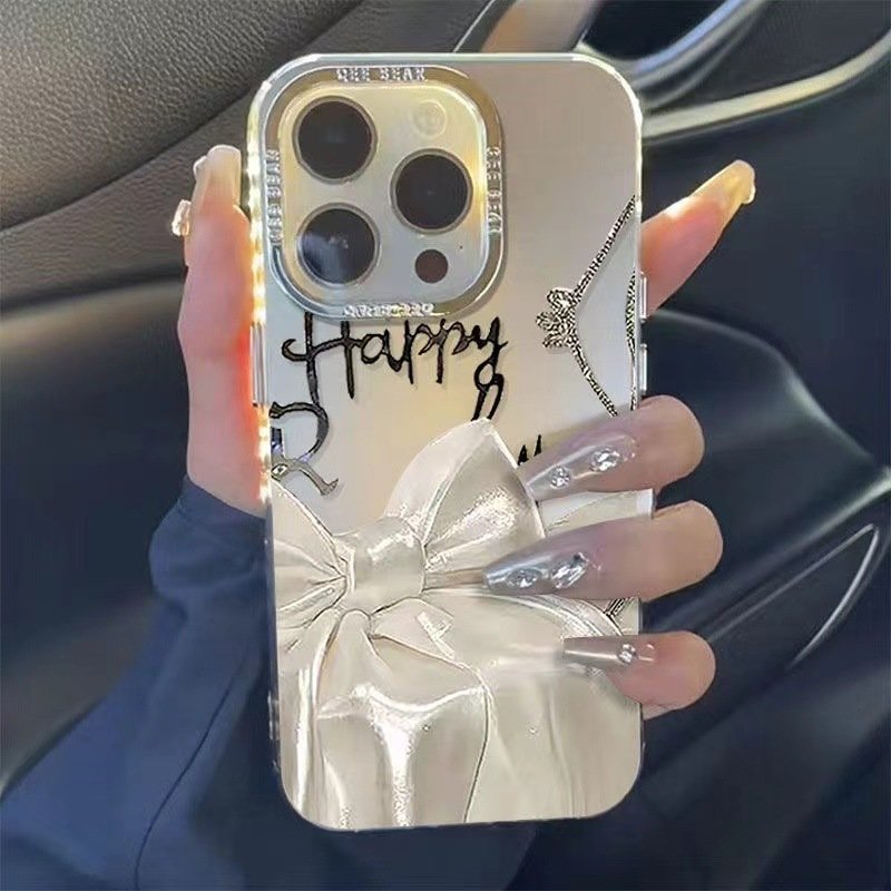 Most popular bowknot metal keys Electroplated phone case fit for iphone 11 12 13 14 15promax