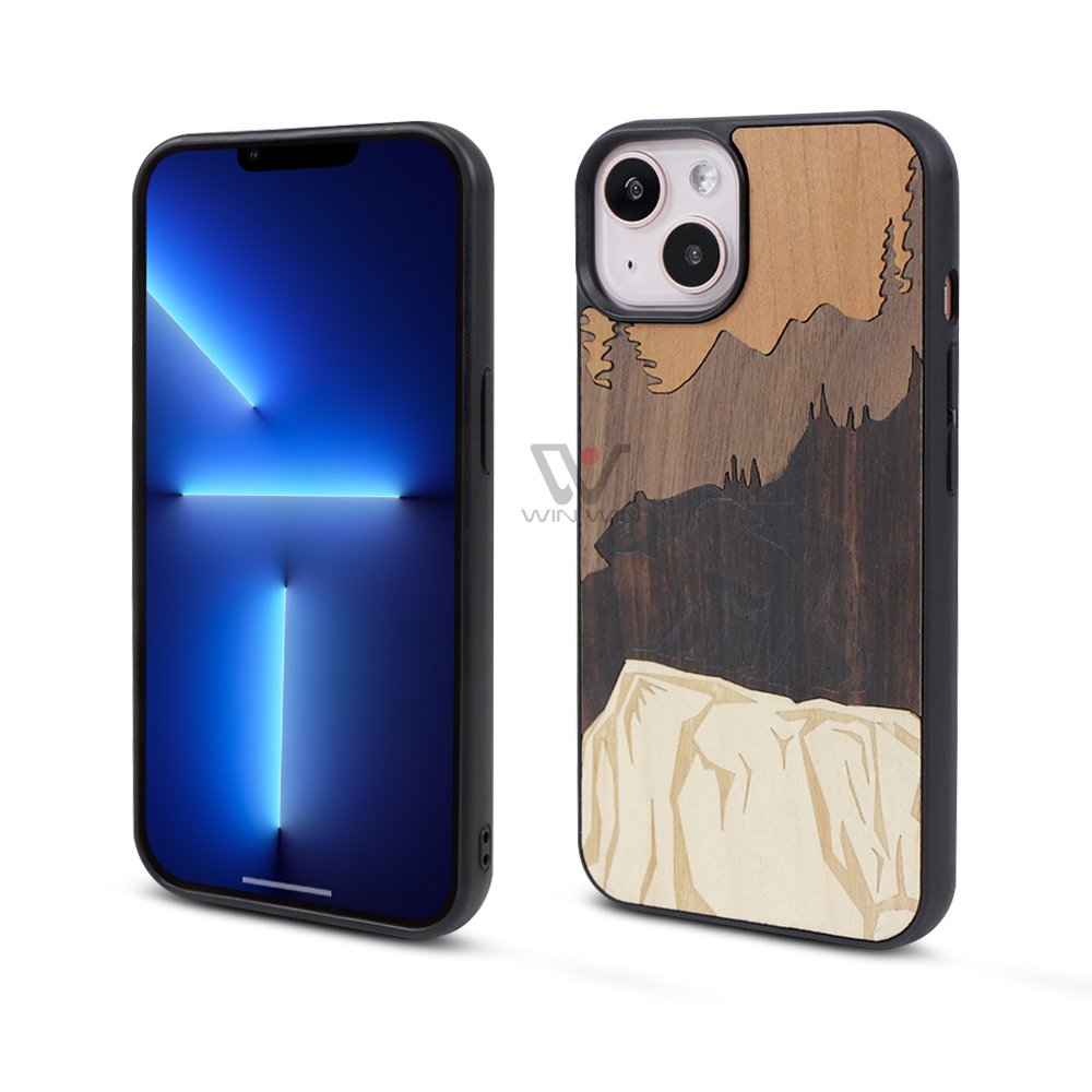 Eco-friendly Personalized Wooden Cell Phone Case for iPhone16 Engraving Mobile Phone Case