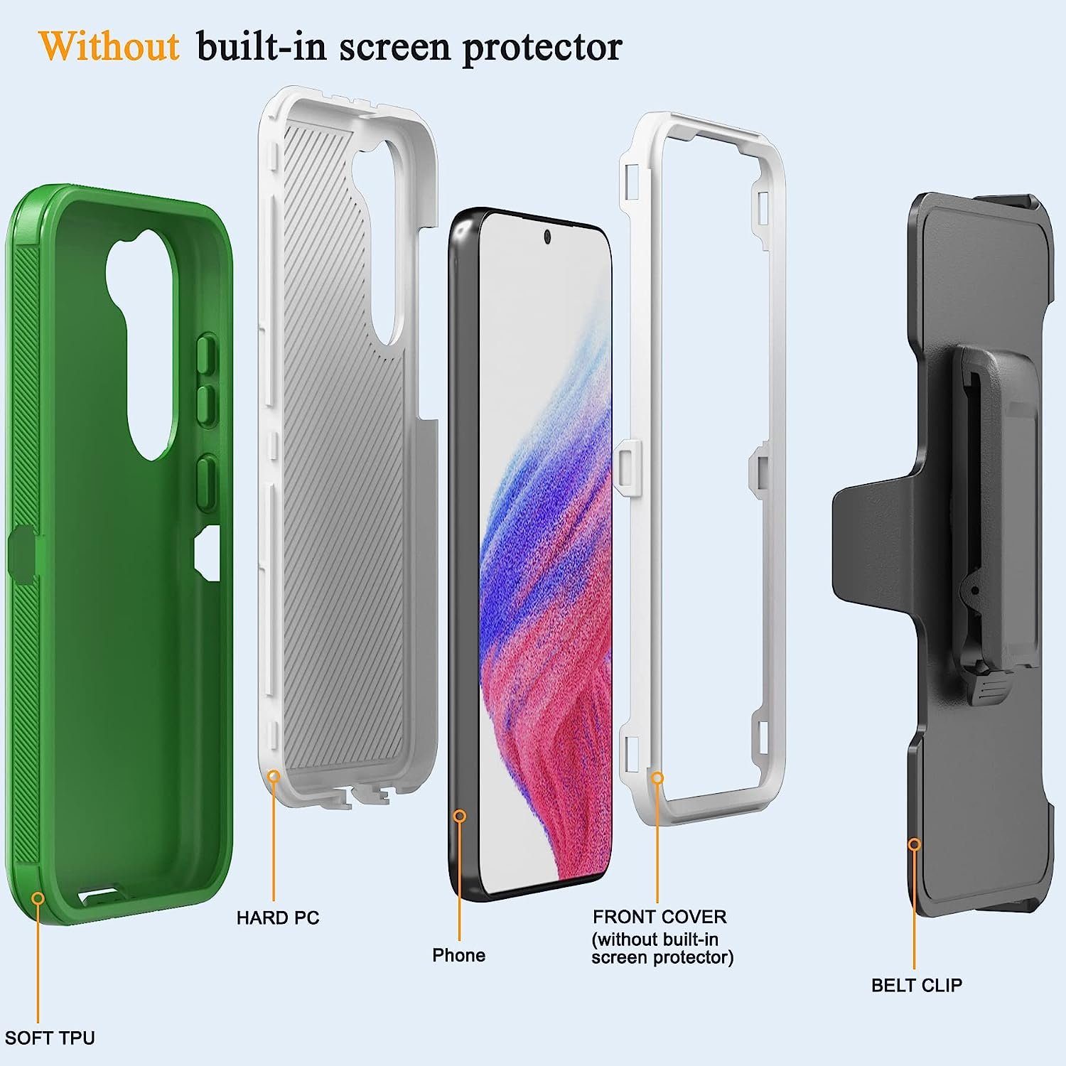 Holster Pro Rugged Belt Clip Mobile Phone Case For Samsung Galaxy A03 Core A13 A53 A73 5G Heavy Duty Defender Luxury Back Cover