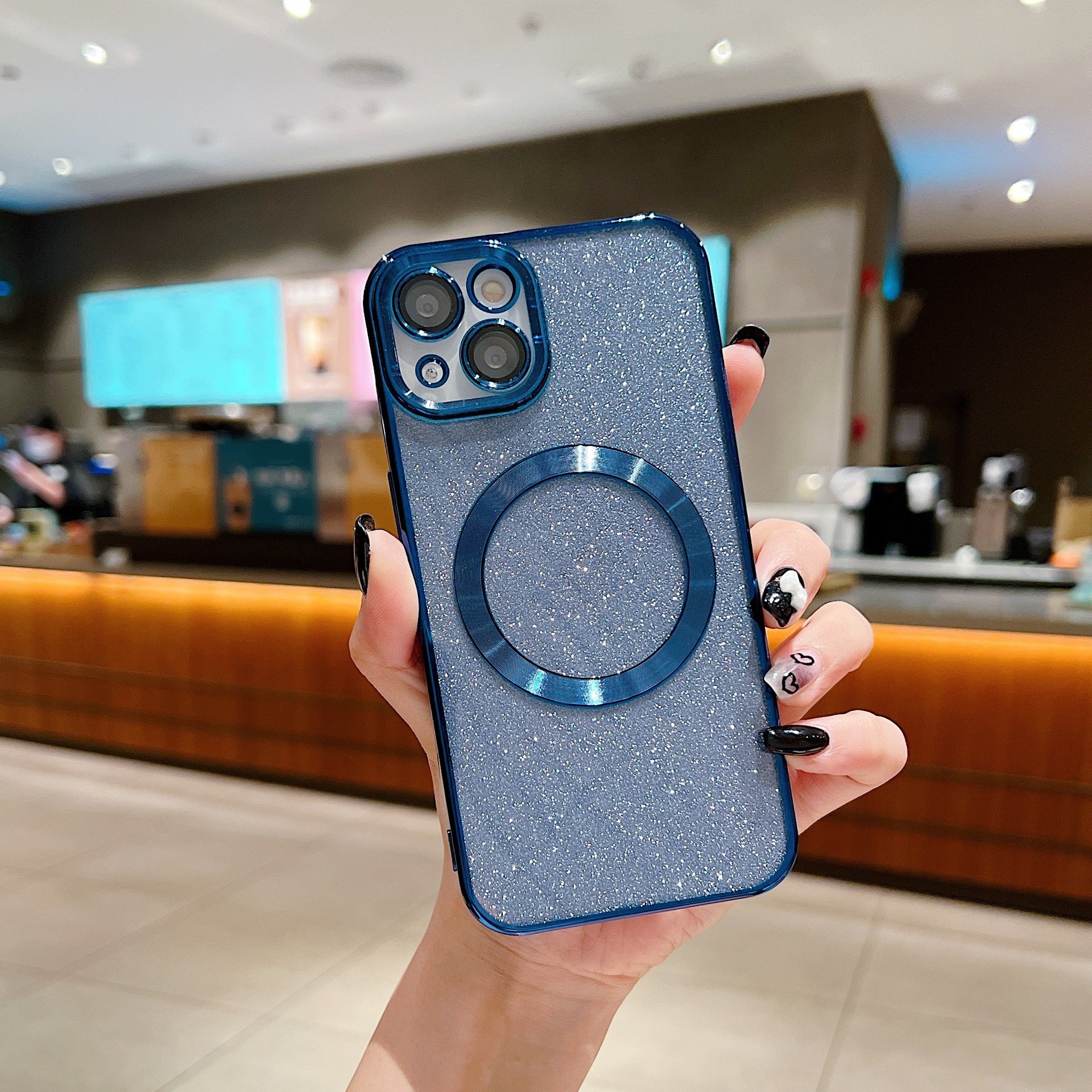 Shiny Luxury Shiny Glitter Clear Case for iPhone Max Gradient Bling Sparkly Camera Lens Protector
