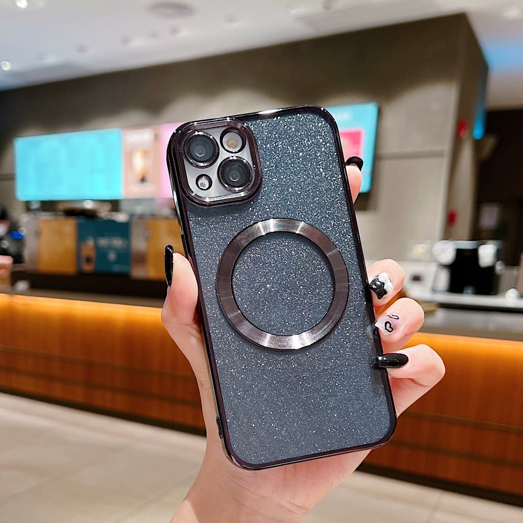 Shiny Luxury Shiny Glitter Clear Case for iPhone Max Gradient Bling Sparkly Camera Lens Protector