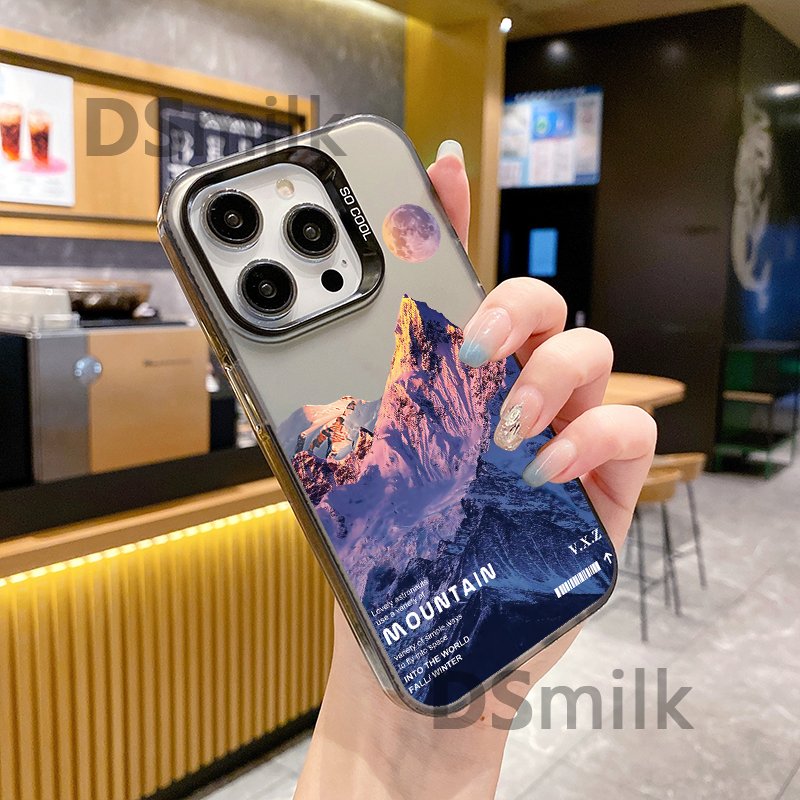 SNOW Mountain Phone Case for iPhone 15 14 13 Pro 12 11 Pro Xs X XR Max 8 7 SE Aurora Hard TPU Cases Back Cover