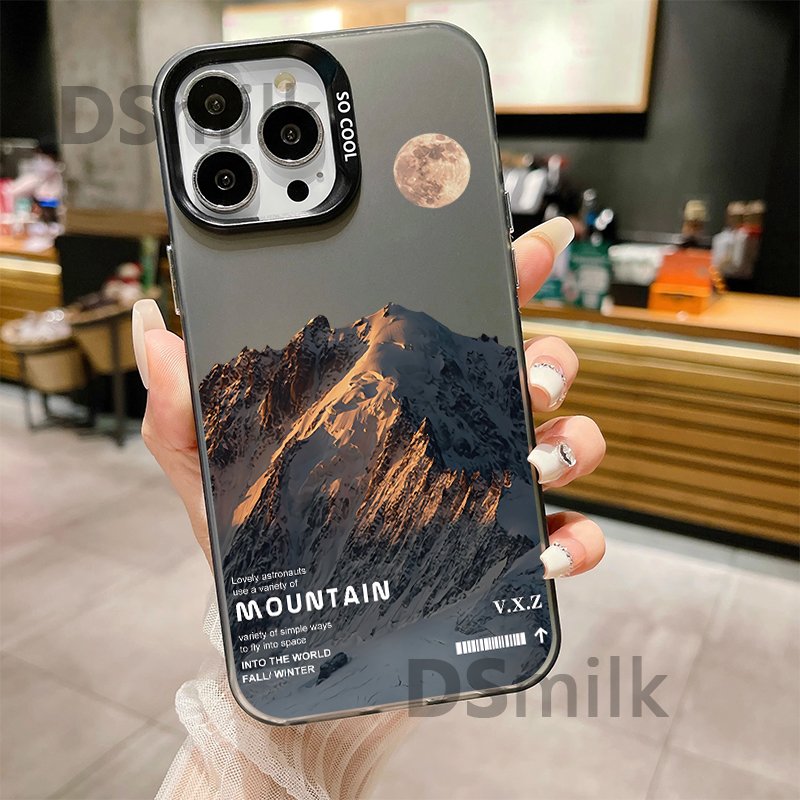SNOW Mountain Phone Case for iPhone 15 14 13 Pro 12 11 Pro Xs X XR Max 8 7 SE Aurora Hard TPU Cases Back Cover