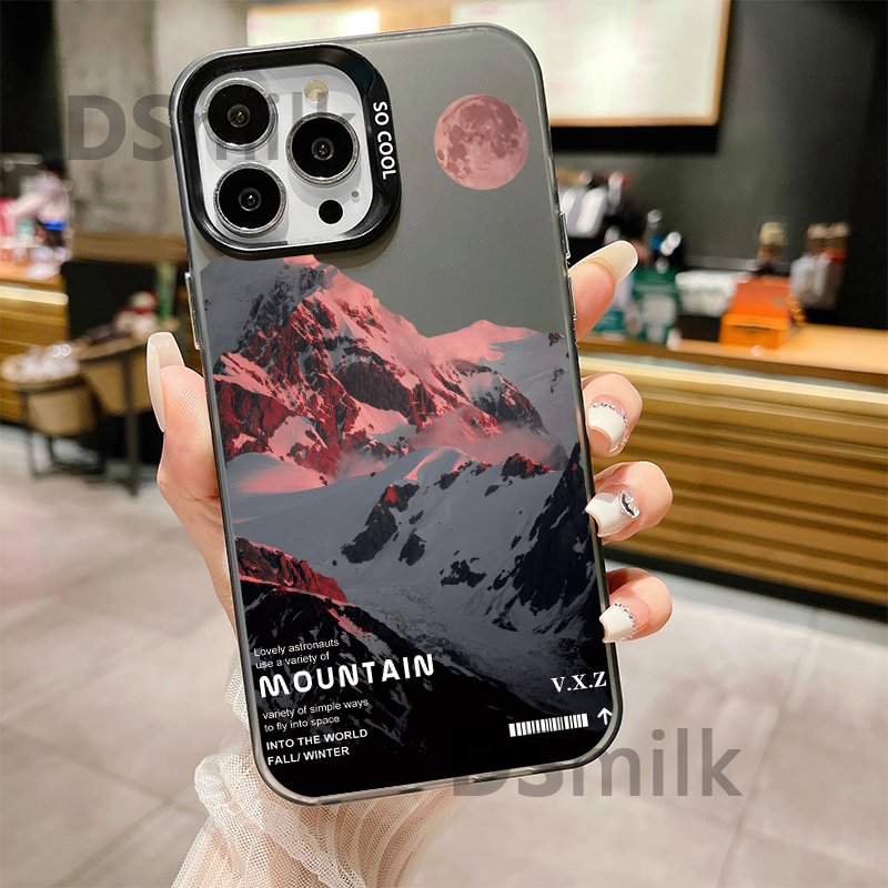SNOW Mountain Phone Case for iPhone 15 14 13 Pro 12 11 Pro Xs X XR Max 8 7 SE Aurora Hard TPU Cases Back Cover