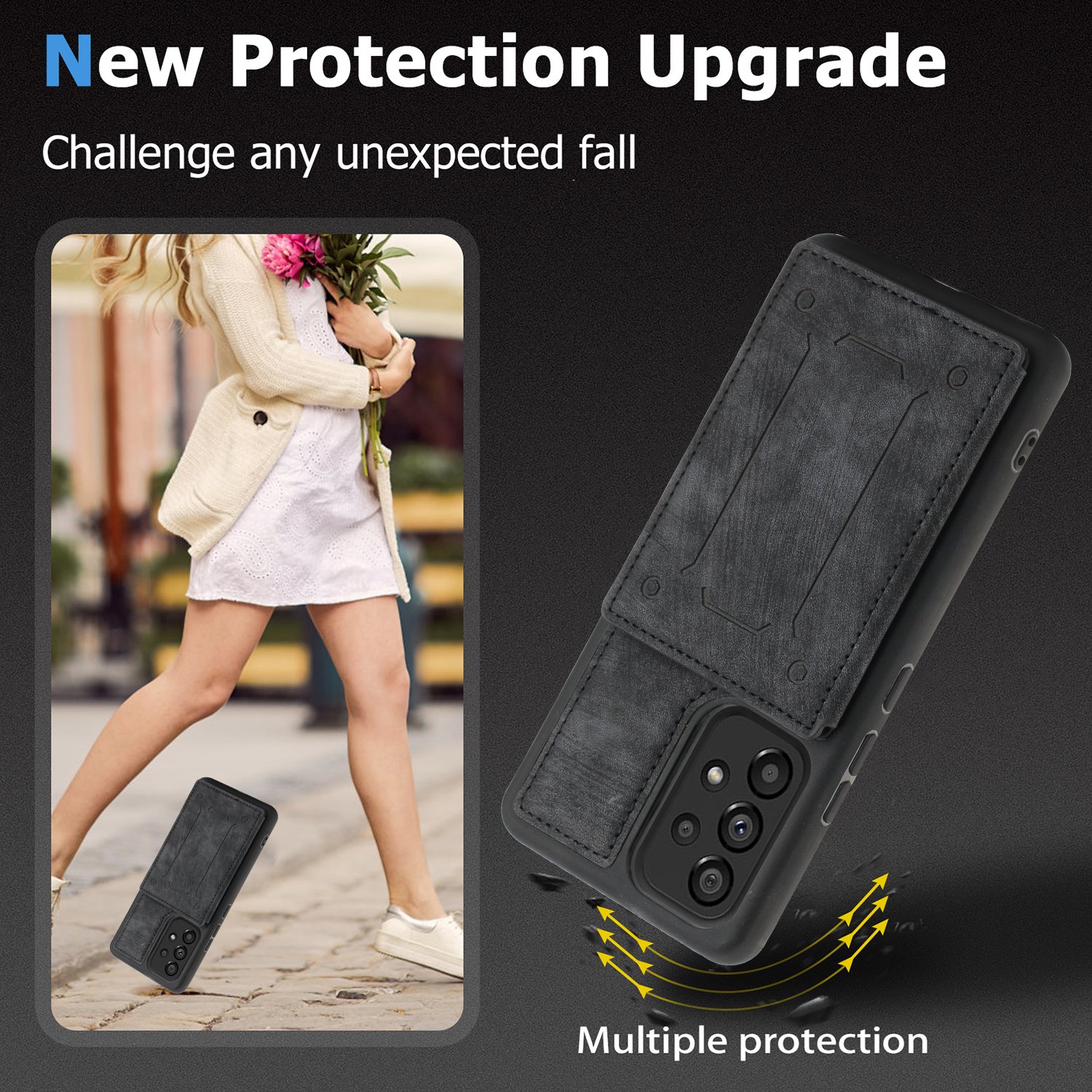 credit card holder kickstand case for samsung A13 A14 A04E A24 pu leather magnetic case for samsung A23 A34 A54 A22 A32 A21S