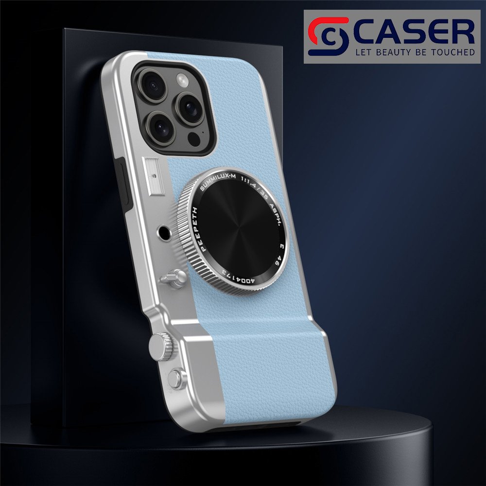 Bluetooth Professional Camera Magnetic Mobile Phone Case Makeup Mirror Leather Phone Case For Iphone 16 15 14 13 12