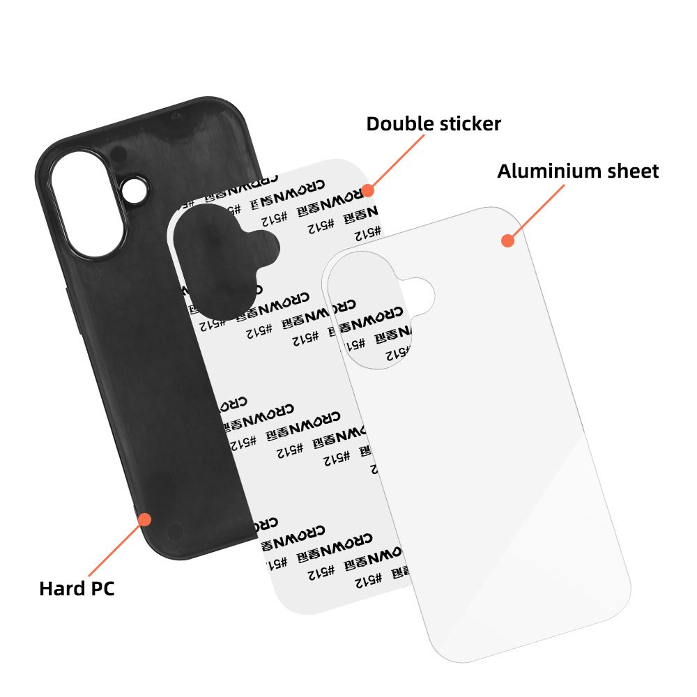 For Iphone 15 Pro Max Aluminum Sheet DIY 2D Blank PC Phone Case For Iphone 16 Sublimation Case