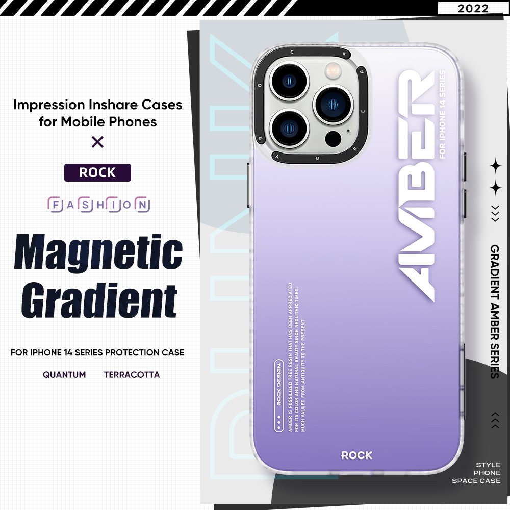 ROCK High Quality InShare Mobile Phone Cases Pink Black Purple Colorful Phone Cover for iPhone 14 Series