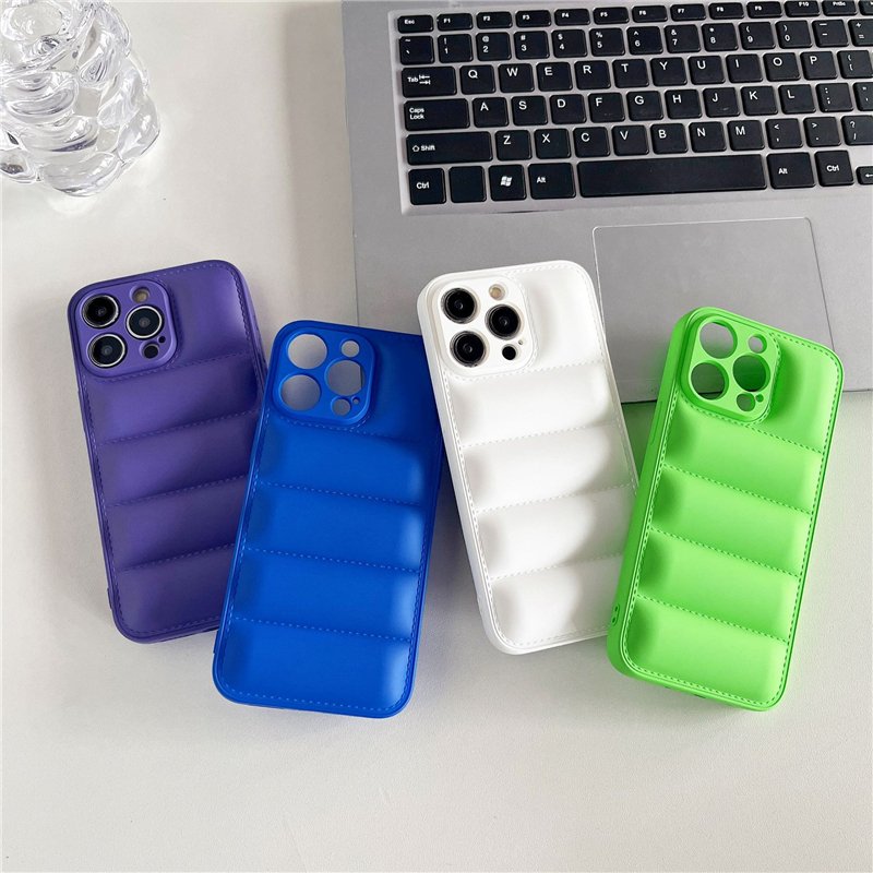 3D Cotton TPU Down Jacket North Face Puffer Phone Case For iPhone 14 13 12 Pro 11 Promax XS ShockProof Protective Silicone Cover