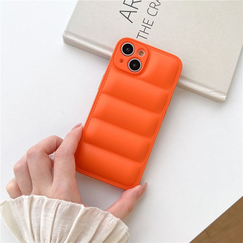 3D Cotton TPU Down Jacket North Face Puffer Phone Case For iPhone 14 13 12 Pro 11 Promax XS ShockProof Protective Silicone Cover