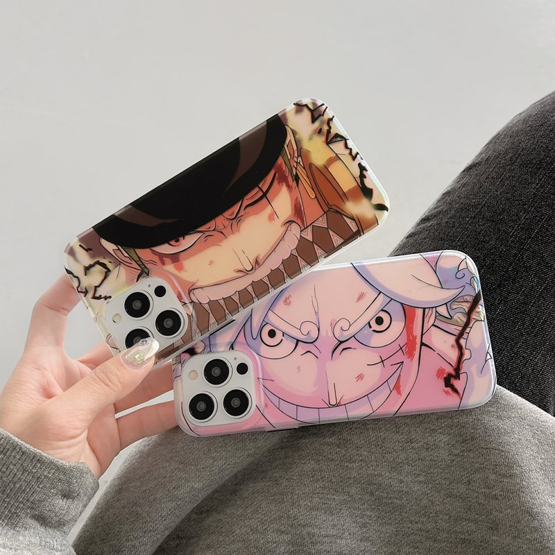 Drop shipping anime Luffy Zoro frosted phone case for iphone 11/12/13/14 pro max