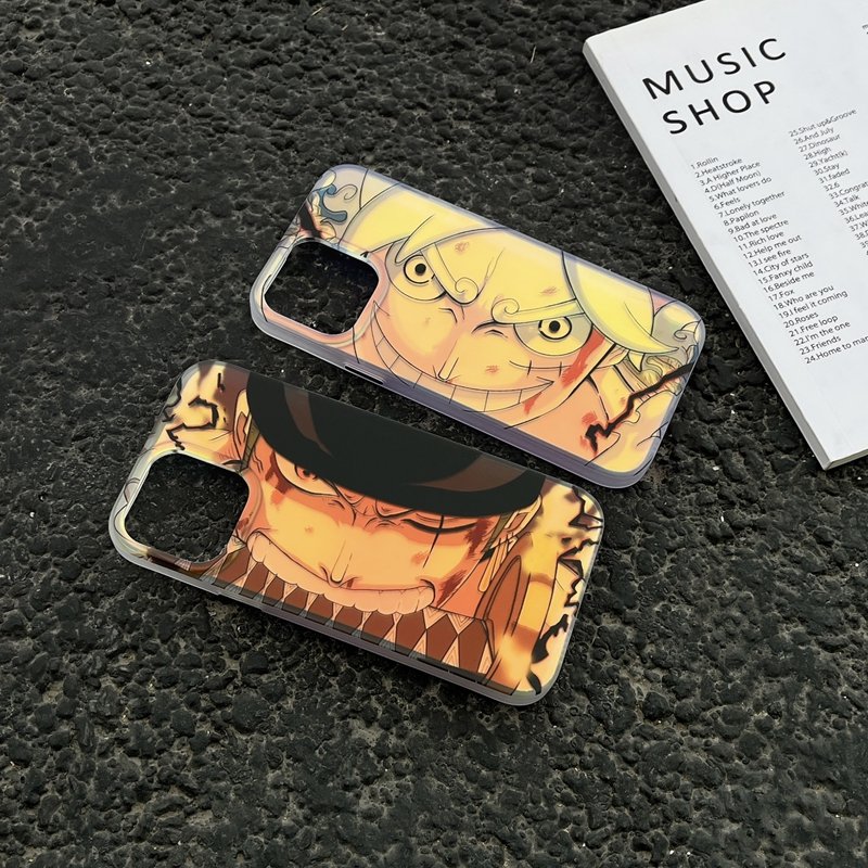 Drop shipping anime Luffy Zoro frosted phone case for iphone 11/12/13/14 pro max