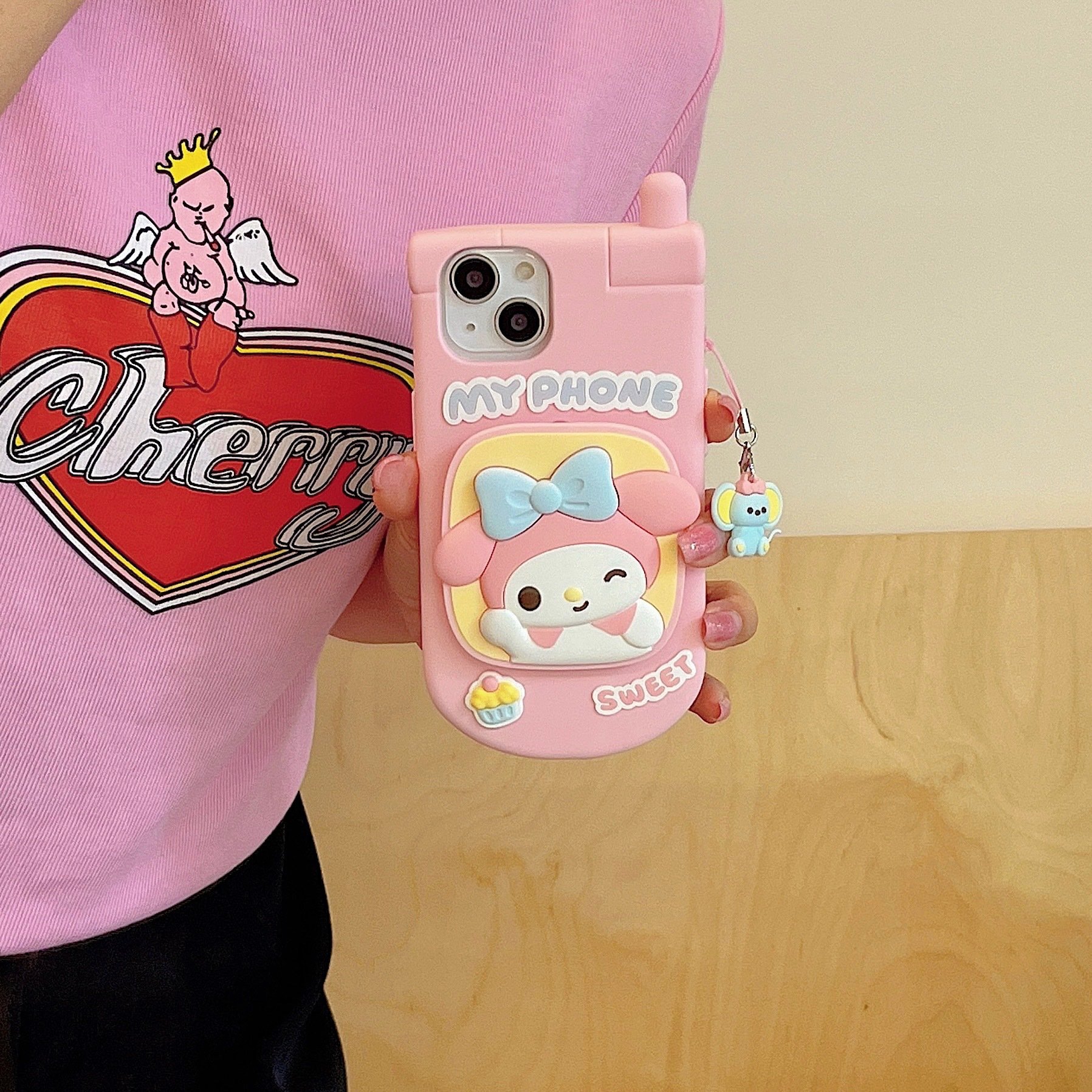 Korean Animal Cat My Phone Sweet Silicon Flip Mirror Mobile Phone Accessories Cover Cases For iPhone 11 12 13 14 Pro Max Cases