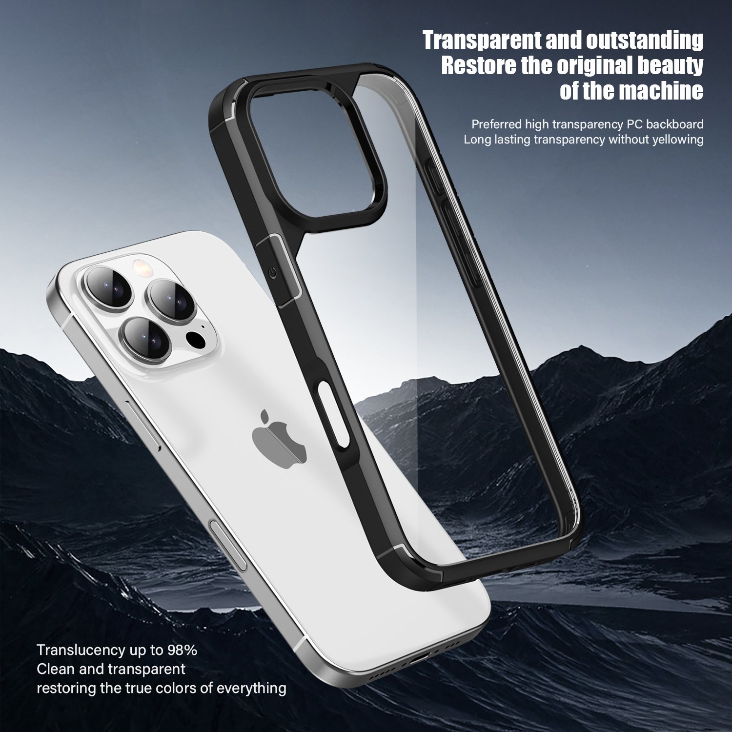 Factory Wholesale Price 2024 New Arrival Clear Back Shockproof Shield Bumper Phone Cover Case For iPhone 16 Pro Max