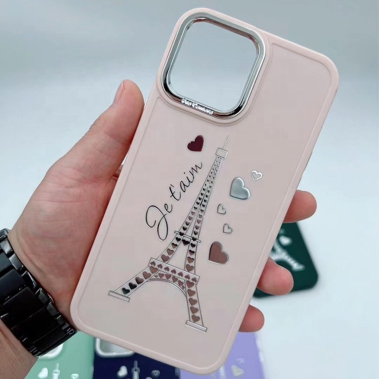 high quality new multi color fashion woman popular hot stamping eiffel tower mobile phone case for iphone 15 14 13 12 11 pro max