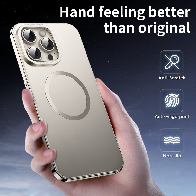 New Original Titanium Case For iPhone 15 Pro Max Luxury Metal Case For iPhone 15 14 13 Mobile Phone Case Wireless Charging