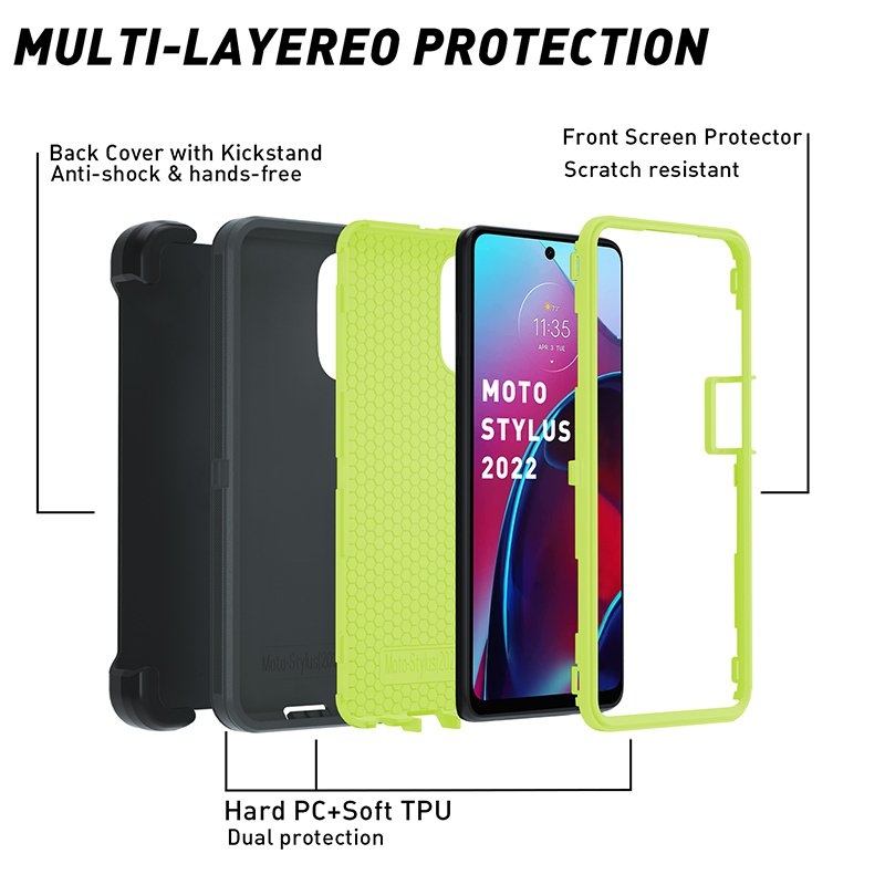 Wholesale 3 in1 Phone Cover For Moto Stylus 5G 2022 Defender Otterboxer Case Shockproof Hard Mobile Phone Case