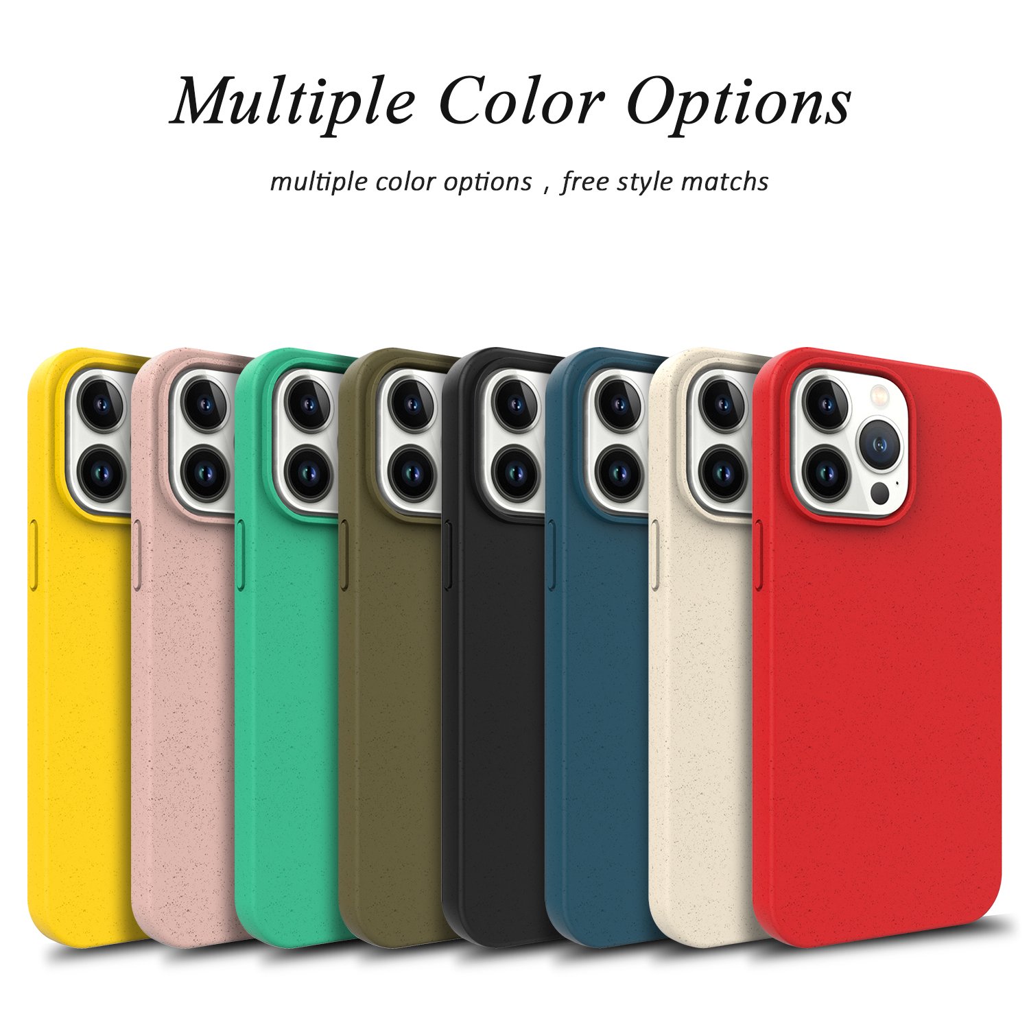 Matte Degradable Eco-Friendly Wheat Straw Silicone Phone Case For iPhone 16 15 14 12 13 11 Pro Max Mini XS X XR 7 8 Plus SE Case