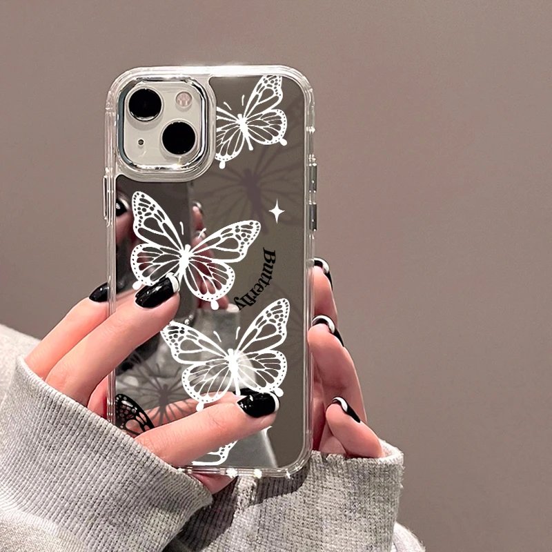 For IPhone 11 Mirror Phone Case For IPhone 11 12 13 15 14 Pro Max XS Max XR Cases Aesthetic Art Letter Make Up Mirror Soft Cover
