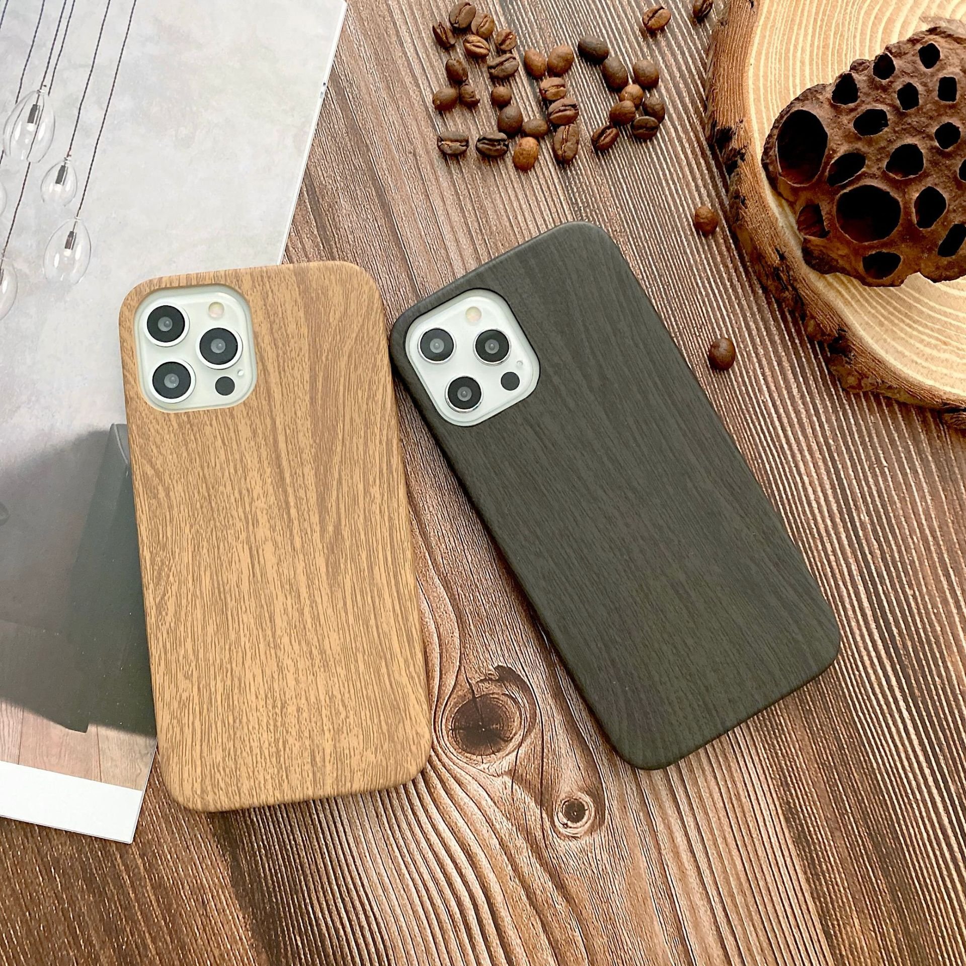 New Style TPU Wood Grain Design Case for iPhone 12 Pro Max 13 X XR XS 11 8 7 6S Mini Cover