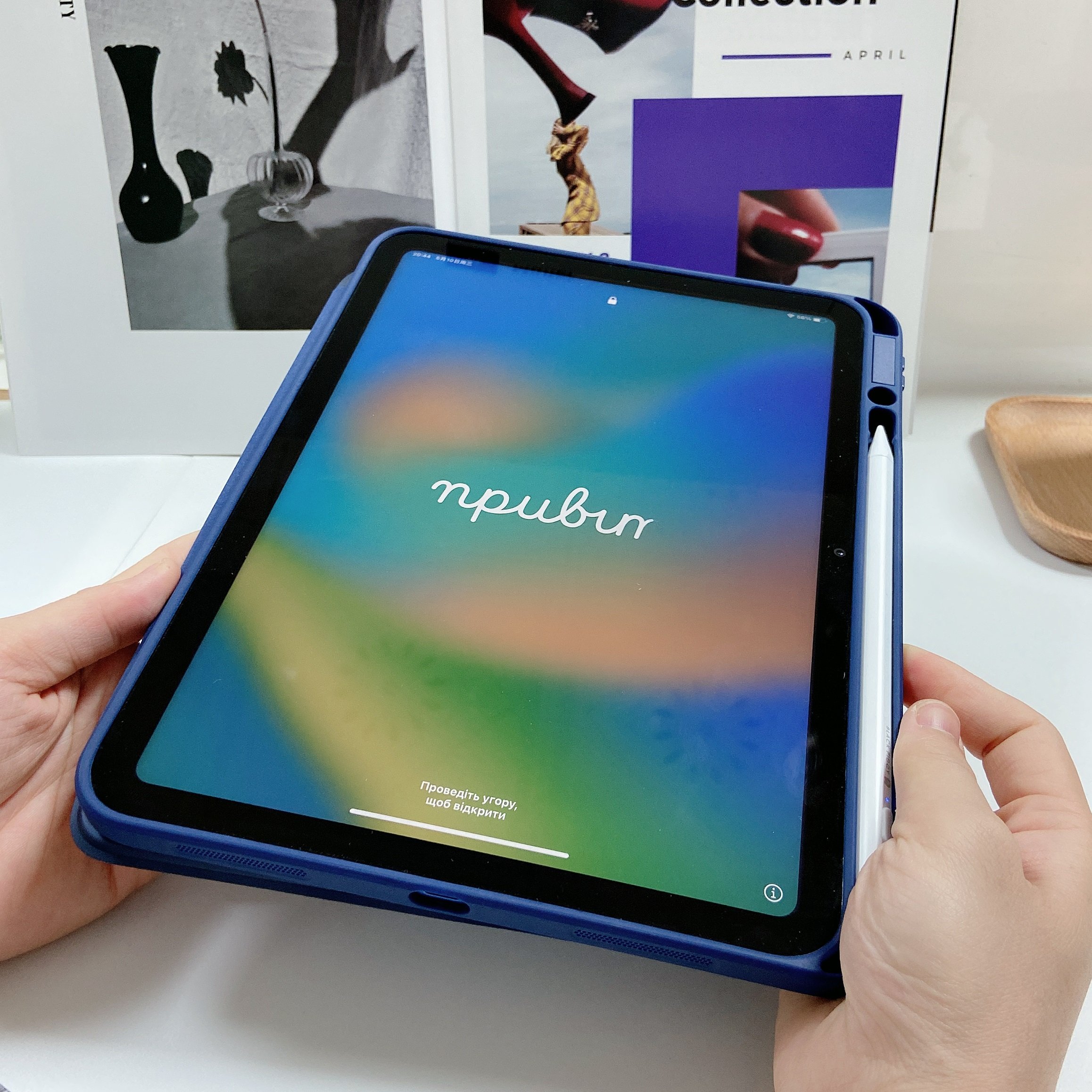 For IPad 11 9.7 10.5 Inch Full Protection 360 Degree Rotation Acrylic With Pencil Slot Tablet Case