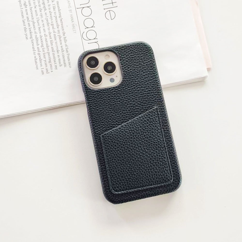 Mobile Phone Accessories For iPhone 7 to 16 pro max lychee PU Leather card wallet phone case back cover