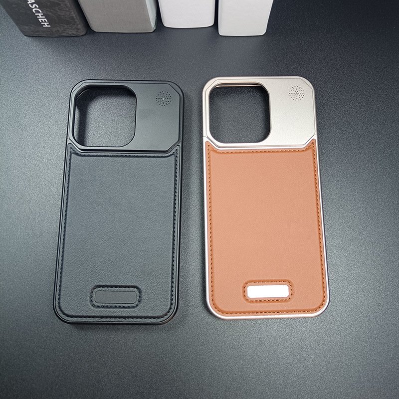 Luxury Fashion Business Aluminum Magnetic Metal leather Mobile Phone Case for iPhone 13 14 15 16 Pro Max New Luxury Magnet Cover