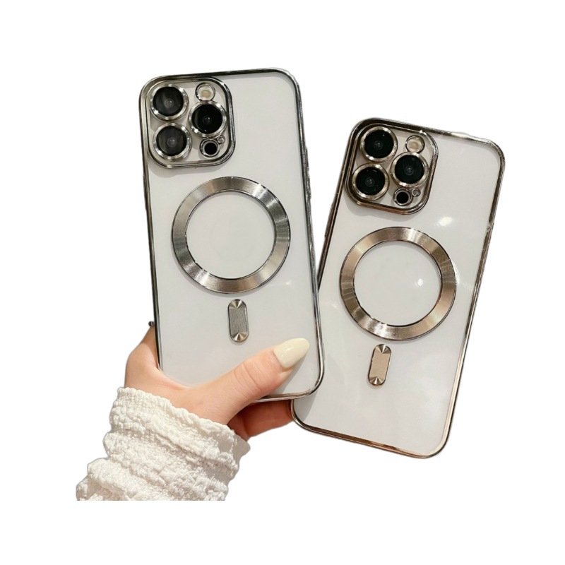 Wholesale price plating magnetic tpu mobile phone case for 7 8plus x xr xsmax 11 12 13 14 15promax