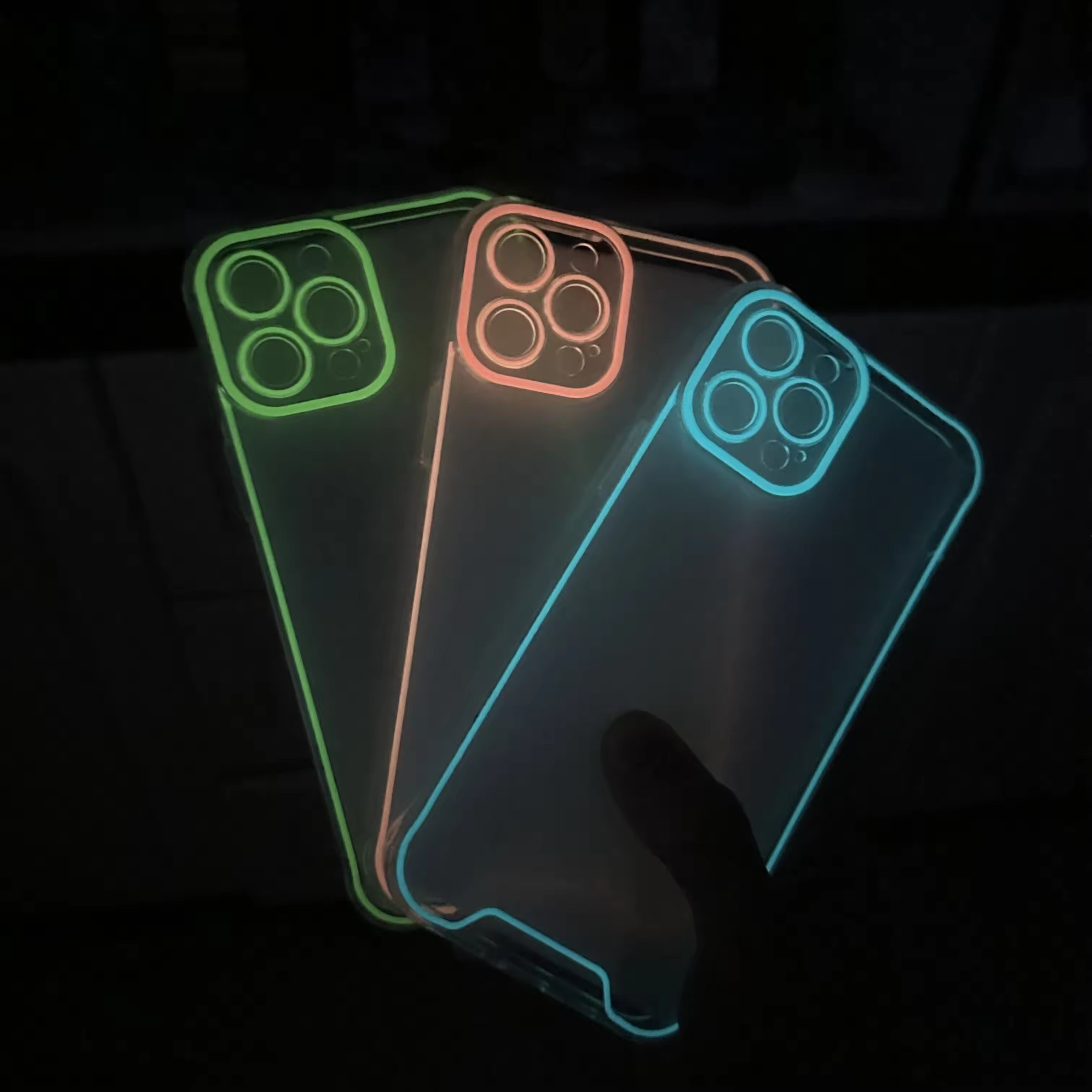 Glow Phone Case for iPhone 16 Pro Max Soft TPU Luminous Mobile Phone Case Cover
