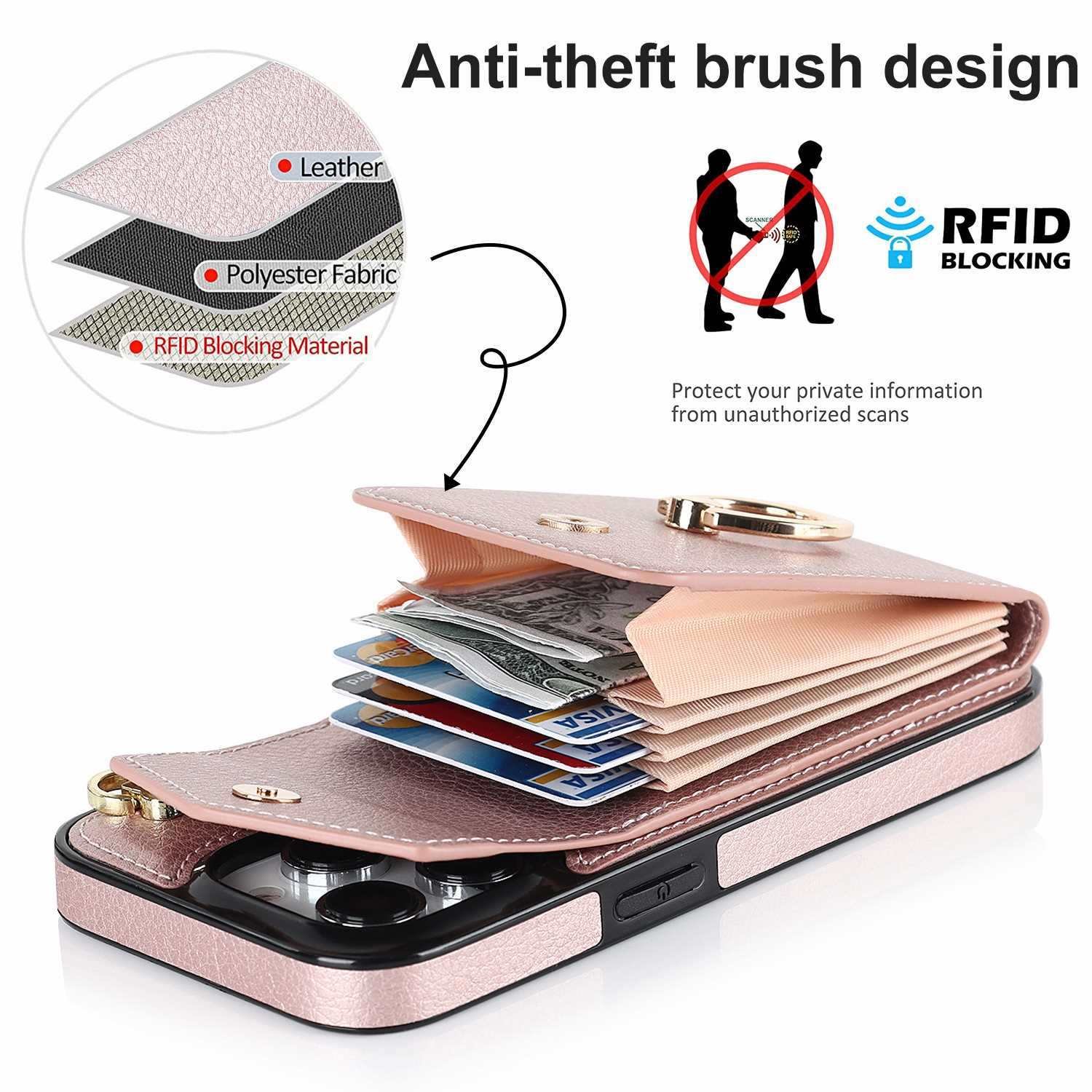Mobile Phone Accessories Mobile Phone Cases for iPhone14Pro organ phone case For Samsung S23 fastened ring crossbody bracket protective leather