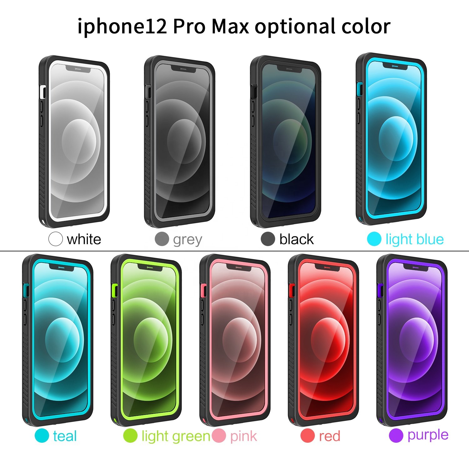 IP68 Underwater Waterproof Shockproof Mobile Phone Case PC TPU Back Covers for iPhone 12 pro max