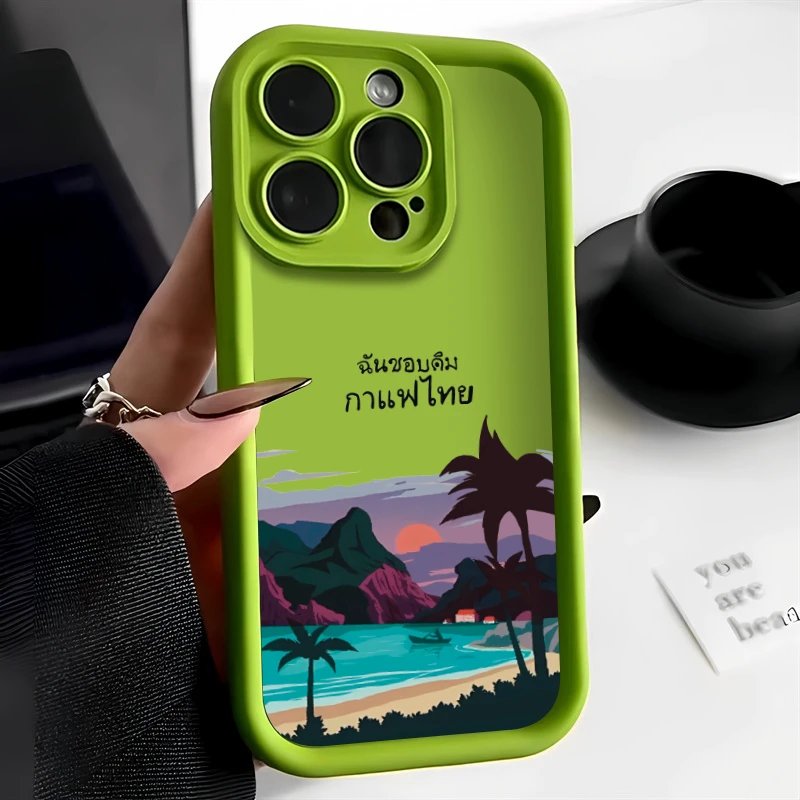 Anti-slip And Anti-fall Case For 11 12 13 14 15ProMax XSmax XR X 8 14 15Plus Beautiful Arabian Landscape Painting Phone Case