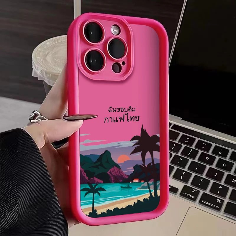 Anti-slip And Anti-fall Case For 11 12 13 14 15ProMax XSmax XR X 8 14 15Plus Beautiful Arabian Landscape Painting Phone Case