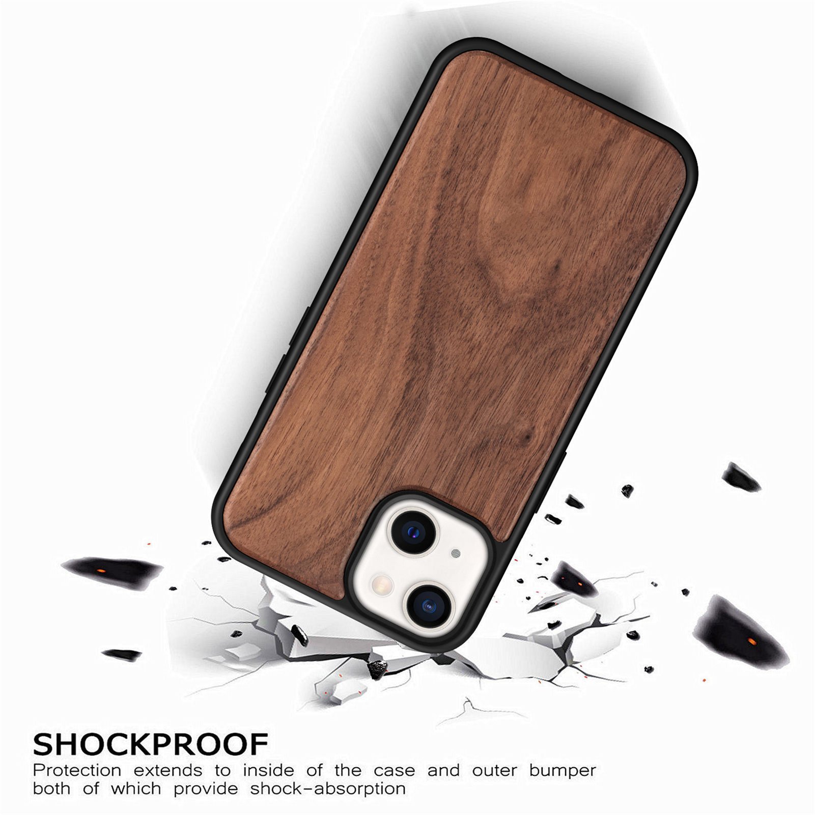 2013 New Case For IPhone 15 Hot Selling Magnetic Phone Case Wood TPU Phone Case For IPhone 14 And 13